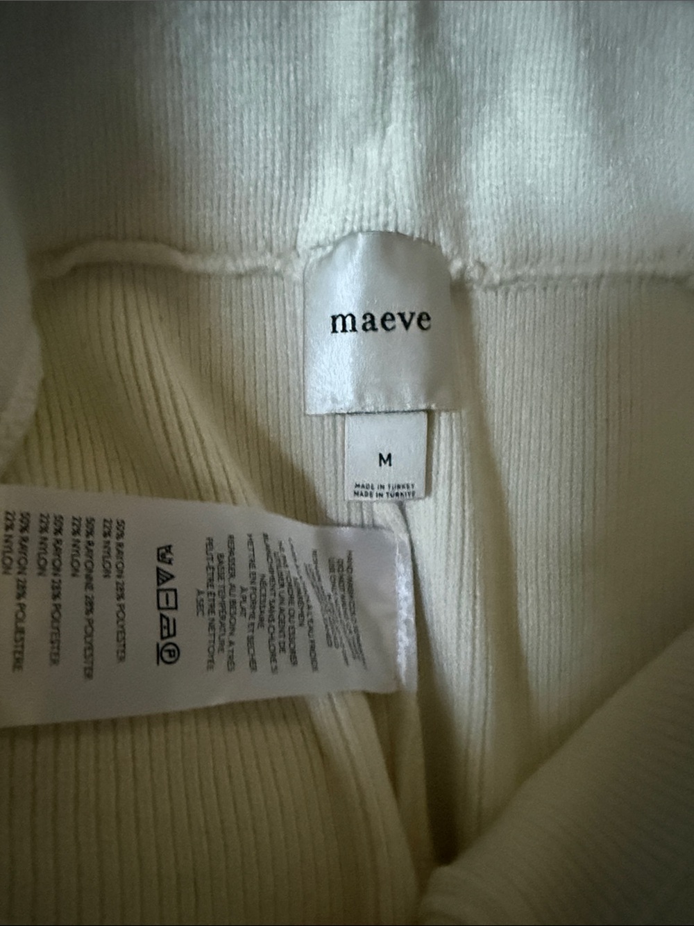 Maeveš¤š¤ Cream Wide-Leg Knit Drawstring Pants - Picture 7 of 9